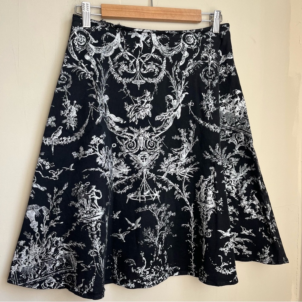 vintage black and silver toile whimsigoth skirt